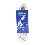 Wholesale - 12ft WHITE INDOOR EXTENSION CORDS, UPC: 810002207488